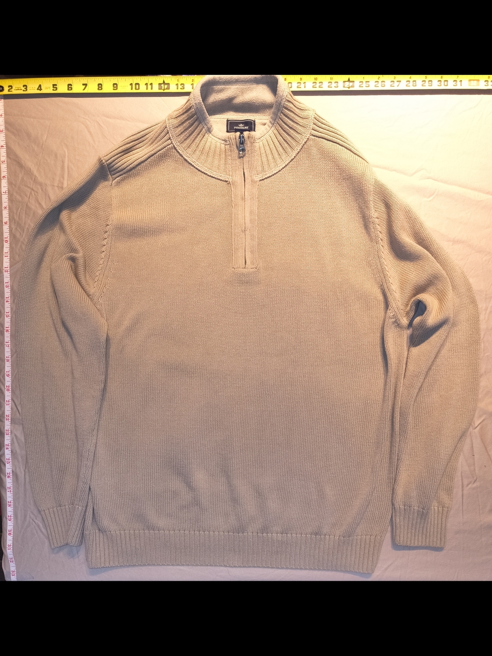 Dockers Men's 1/4-Zip Mock Neck Sweater in Tan
